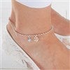 16160D Swarovski Pearlescent Birthstone And Initial Anklet