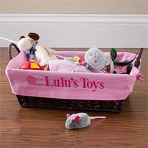 dog toy basket personalized