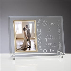 Personalized Engraved Glass Wedding Picture Frame Elegant Couple