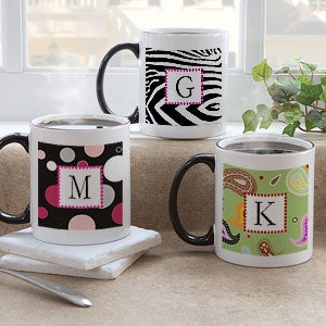 Kitchen Design Korner on Initial Monogram Personalized Coffee Mugs For Her   7606