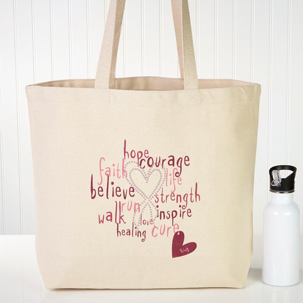 12206 - Love Life Personalized Rhinestone Canvas Tote - Canvas Tote