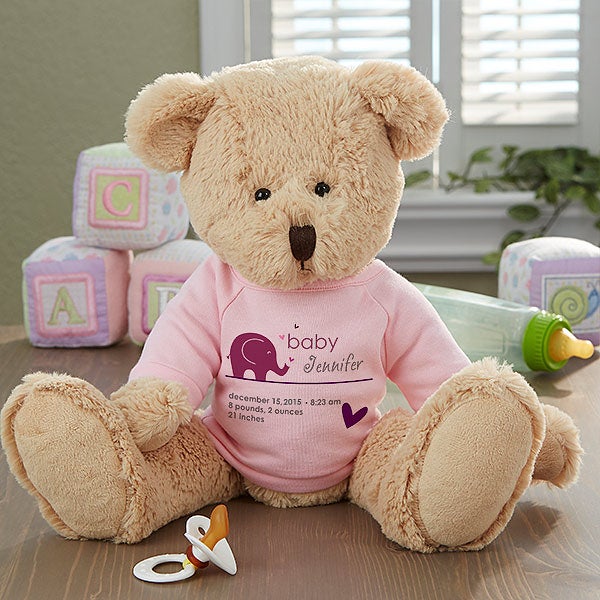 personalised new baby teddy