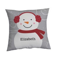 personalized snowman throw pillo