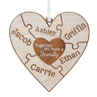 together we make a family whitewash wood ornament