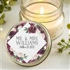 Wine Floral Personalized Mason Jar Candle Wedding Favors