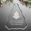 Engraved Glass Tree Ornament  