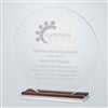 Personalzied Logo Office Round Glass and Wood Award  - 43026