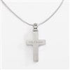 Engraved Stainless Cross Urn Necklace