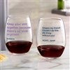 Stemless Wine Glass (Front & Back View)