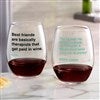 Stemless Wine Glass (Front & Back View)