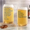 Beer Can Glass (Front & Back View)