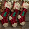 Personalized Logo Buffalo Plaid Jumbo Knit Christmas Stocking - 51847