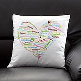 Personalized Linen Pillow Cover - Her Heart of Love - 10362