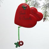 Romantic Personalized Christmas Ornaments - Christmas Hearts - 10757