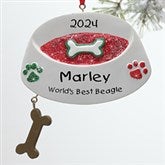 Personalized Dog Christmas Ornaments - Dog Bowl - 10761