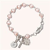 Personalized Heart Rosary Bracelet - 11361