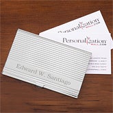 Personalized Executive Silver Business Card Case - 1149