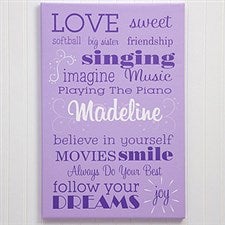Personalized Canvas Art for Girls - Her Life - 11860