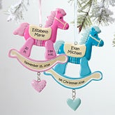 Personalized Baby Christmas Ornaments - Rocking Horse - 12271