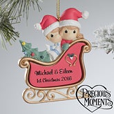 Personalized Christmas Ornaments - Precious Moments Sleigh Ride - 12355