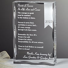 Personalized Graduation Gifts - Secrets of Success Keepsake - 12969