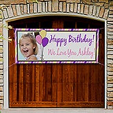 Personalized Birthday Party Photo Banners - Party Stripe - 13554