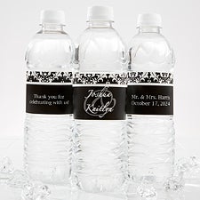 Design Your Own Personalized Water Bottle Labels - Set of 24 - Black