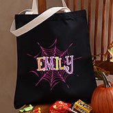 Personalized Halloween Treat Bags - Spider Webs - 13669