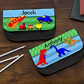 Personalized Boys Pencil Case - Sports, Cars, Dinosaurs, Robots - 14043