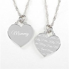 Engraved Heart Necklace - Love By Mom - 14243