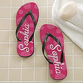 Personalized Flip Flop Sandals - Flower Power - 14556