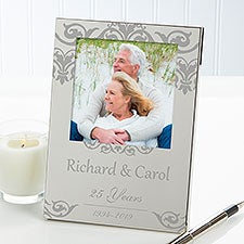 Personalized Silver Picture Frames - Anniversary Memories - 14564