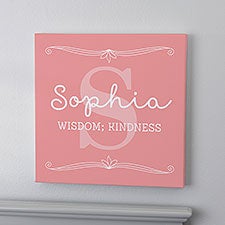 Personalized Kids Name Canvas Art Print - Name Meaning - 14680