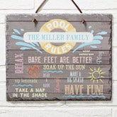 Personalized Slate Sign - Water Rules Plaque - 14689