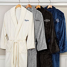 Embroidered Mens Luxury Fleece Robe - Just For Him - 14893