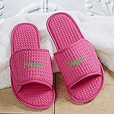 Personalized Waffle Weave Spa Slippers - Pink - 14905