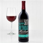 Personalized Birthday Wine Bottle Label - Vintage Age - 15177