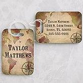 Personalized Luggage Tag Set - World Map - 15436