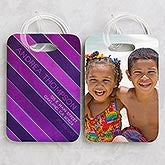Personalized Photo Luggage Tag Set - Stripes - 15447