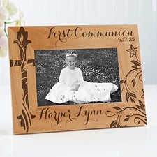 Personalized Religious Wood Picture Frame - First Communion - 15547