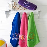 Embroidered Beach Towels - Go Fish! - 15602