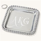 Personalized Mariposa String Of Pearls Jewelry Monogram Tray - 15860