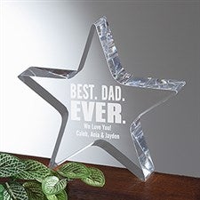 Personalized Father Award - Best Dad Ever Acrylic Star Keepsake - 16020