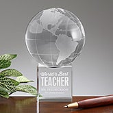 Personalized World's Best Teacher Award - Glass Globe - 16021