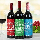 Personalized Holiday Cheer Wine Bottle Labels  - 16209