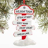 Personalized Christmas Ornaments - North Pole Family Sign - 16268