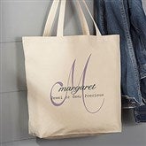 Name Meaning Monogram Personalized Large Canvas Tote Bag