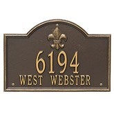 Bayou Vista Personalized Aluminum Address Plaque - Black & Gold