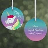 Unicorn Personalized Ornament - 2 Sided Glossy