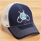 Fishing Monogram Embroidered Black & Grey Trucker Hat